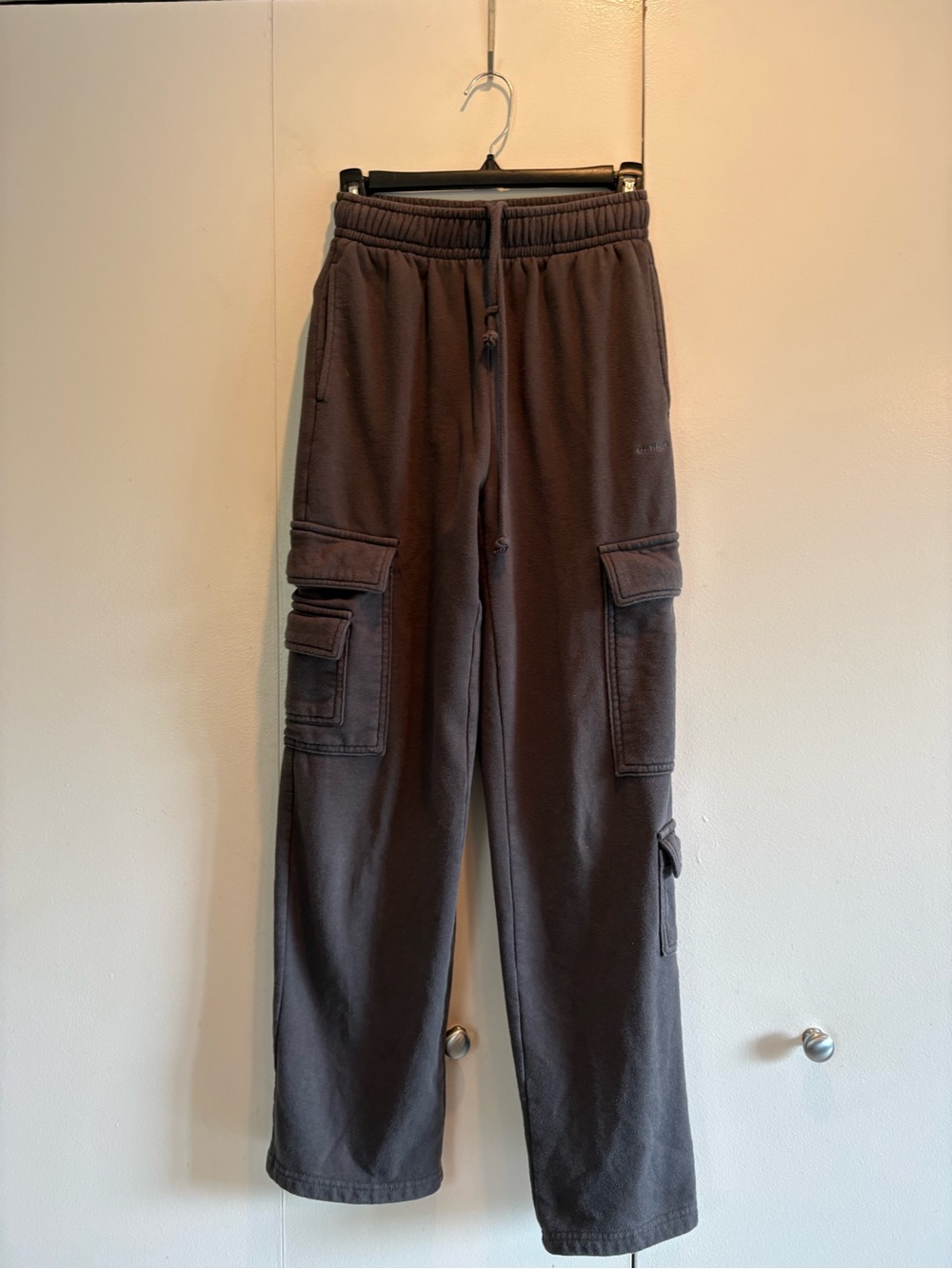 Garage Women's Cargo Sweatpants in Dark Gray,size xxs